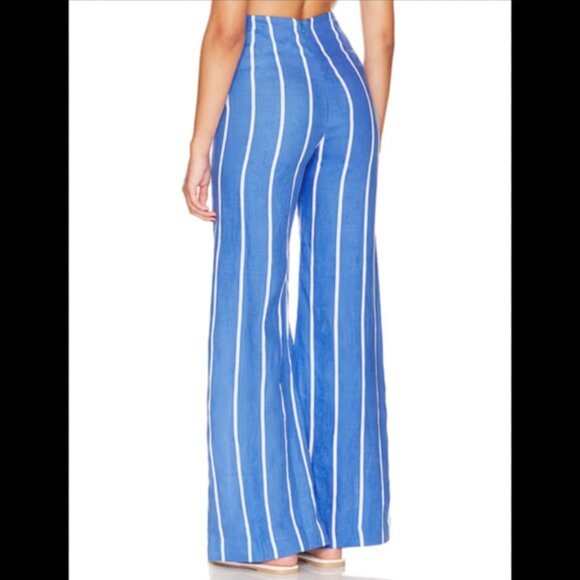 Brand New Faithfull La Plage De Mau Striped Wide-Leg Pants - Picture 2 of 16